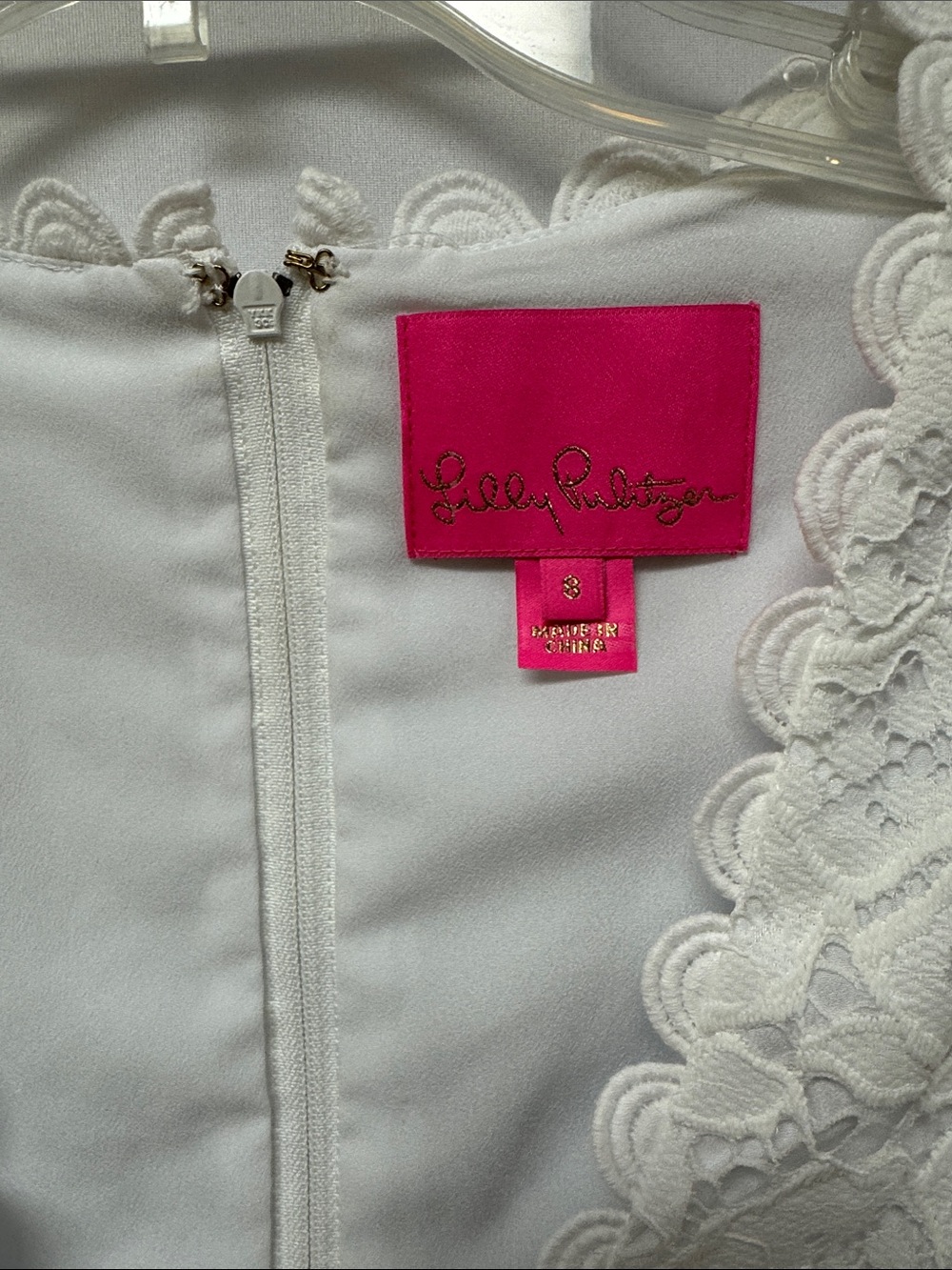 Lilly Pulitzer Lace Flutter Sleeve Dress - White Size 8 - Picture 4 of 7